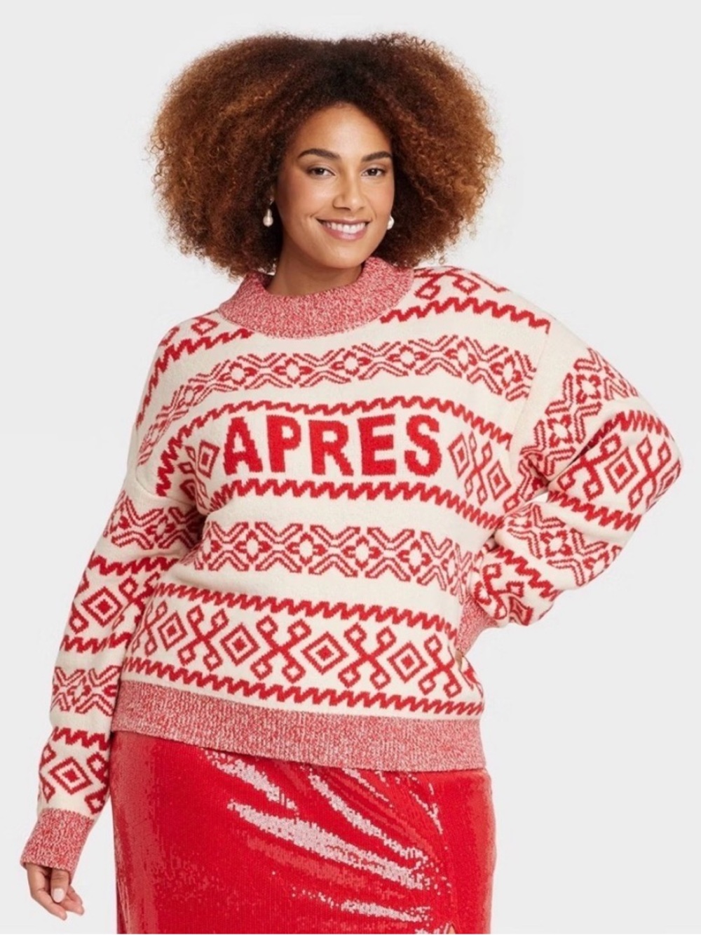 A New Day Apres Ski Sweater Red